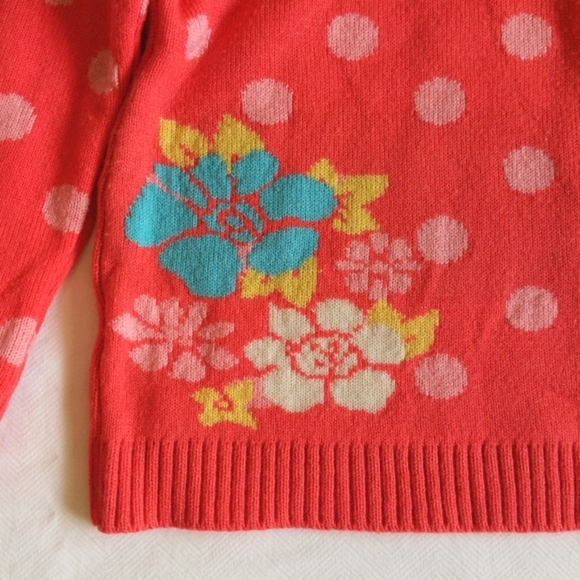 p&b neon floral polkadot jacquard knit turtleneck sweater 3-4 YRS toddler girls - Picture 2 of 6